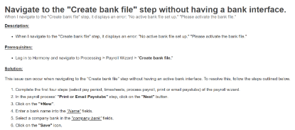 Picture of Information about "Create Bank File" step