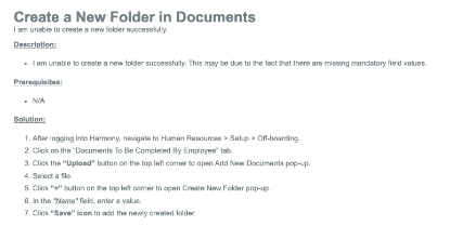 Picture of Create a New Folder in Documents under Off Boarding