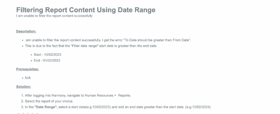 Picture of Filtering Report Content Using Date Range