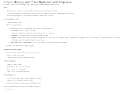 Picture of Create, Manage, and Track Goals for each Employee