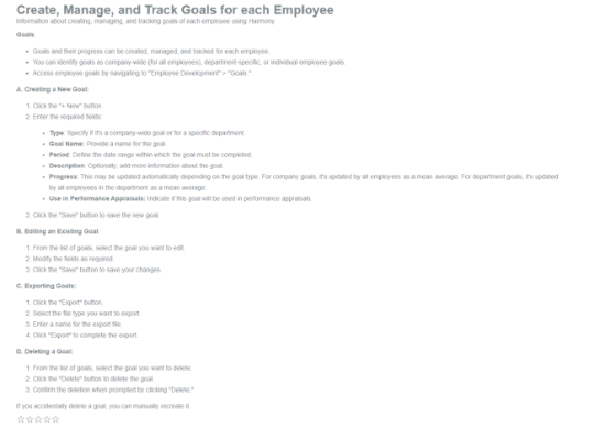 Picture of Create, Manage, and Track Goals for each Employee