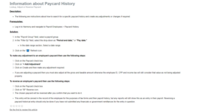 Picture of Information about Paycard History