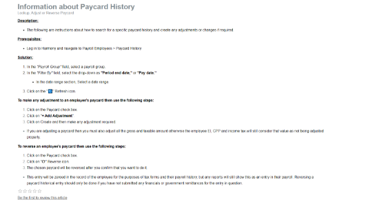 Picture of Information about Paycard History