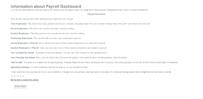 Picture of Information about Payroll Dashboard